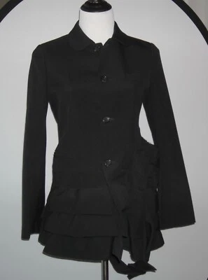 全新带标签 100% 正品 Comme Des Garcons 女式羊毛西装外套 XS 码黑色 $1530 — 第 1/4 张图片