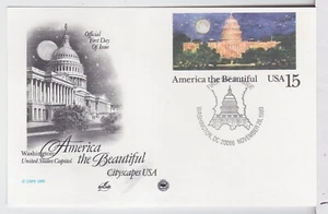 TurtlesTradingPost- US Capitol- America the Beautiful- 1989 #UX138 FDC- Artcraft - Picture 1 of 1