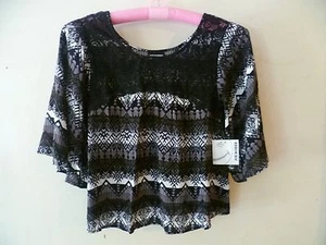 Top kimono para mujer Joe estampado boxer boho media manga plisado/detalle de encaje talla s nuevo - Imagen 1 de 7