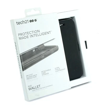 Genuine Tech21 Evo wallet flip book case cover apple iphone 7 / 8 4.7" Black - Image 1 of 4