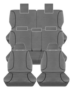 FULL CAR PACK 14oz CANVAS SEAT COVERS FOR TOYOTA PRADO GX GXL KAKADU 10-ON - Picture 1 of 4