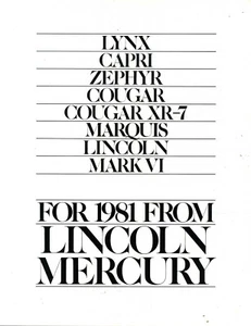 Lincoln-Mercury 1981 Dealer Brochure - Picture 1 of 2