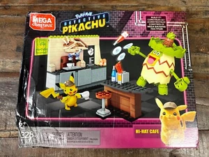 Mega Construx Pokemon Detective Pikachu set 328pc Hi-Hat Cafe NEW DAMAGED BOX - Picture 1 of 3