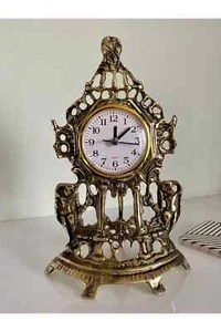 Clocks Fireplace Vintage Brass / Nautical Old Style Mantel Clock Home Decor - Picture 1 of 4
