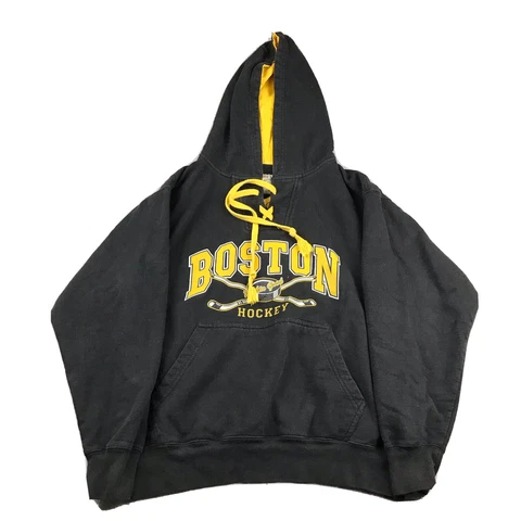 Boston Bruins Hoodie Mens Large Black Long Sleeves Graphic Sweatshirt NHL Hockey Cover