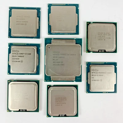 Lote de 8 CPUs Intel sortidas Xeon E3 E5 / Core 2 Duo / Celeron / i3-4160 i3-4330 - Imagem 1 de 4