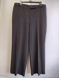 Hillard And Hanson Womens Stretch Striped Wide Leg Dress Pants Stretch Black 14 - Picture 1 of 13
