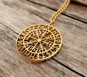 Anhänger Vegvisir Wikinger Kompass Schmuck Mittelalter Viking Runen K2.17 - Bild 1 von 4