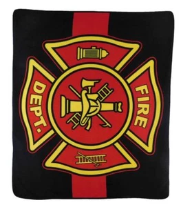 Blanket - Fire Fighters Fire Department 50x60 Polar Fleece Plush Throw - Picture 1 of 1