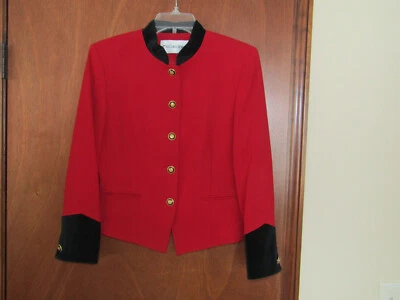 VTG UNION MADE USA GORGEOUS! NEW 100% WOOL RED BLAZER JACKET JH COLLECTIBLES 6P - Image 1 of 4