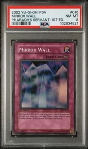 002 YU-GI-OH! PSV-PHARAOH'S SERVANT | 1ST EDITION MIRROR WALL PSA 8 - Picture 1 of 3