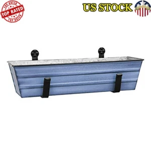 22" Flower Wall Mount Window Box Galvanized Steel Blue Durable W/ 2 Brackets New - Picture 1 of 5