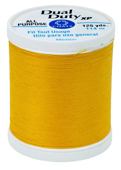Bright Gold Thread, 125 yds, Dual Duty XP, All Purp, S900 9274 - Coats & Clark - Image 1 of 1