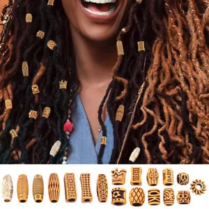 50X Dreadlock Tribal Pattern Beads Dirty Hair Braid Cuff Dread Tube Craft Parts - Picture 1 of 22