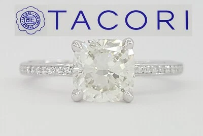 TACORI Sculpted Crescent 41-15 1.26 ct Cushion Diamond Engagement Ring GIA $11K - Image 1 of 4