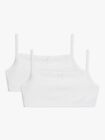 Girls (Kids) White Crop Top - Vest- Camisole - Bra - Adjustable Strap (2-Pack)