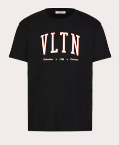 VALENTINO men's black T-shirt / VLTN logo / made in Italy / size L /100% cotton