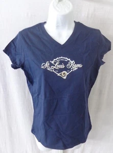 St. Louis Rams Football Ladies camiseta de manga corta azul marino - Imagen 1 de 1