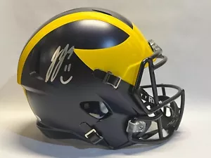 2023 Michigan Wolverines National Champs JJ Mccarthy Auto Full Size Helmet, JSA - Picture 1 of 3