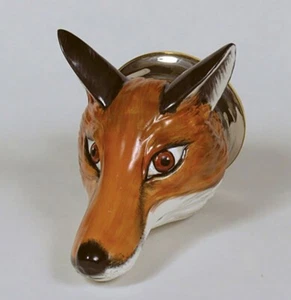Red fox, stirrup cup Staffordshire English, fine bone china signed by the artist - Picture 1 of 2