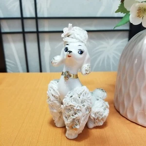 Classic Mid Century Modern White Spaghetti Poodle Dog Figurine - Cool Kitsch - Picture 1 of 3