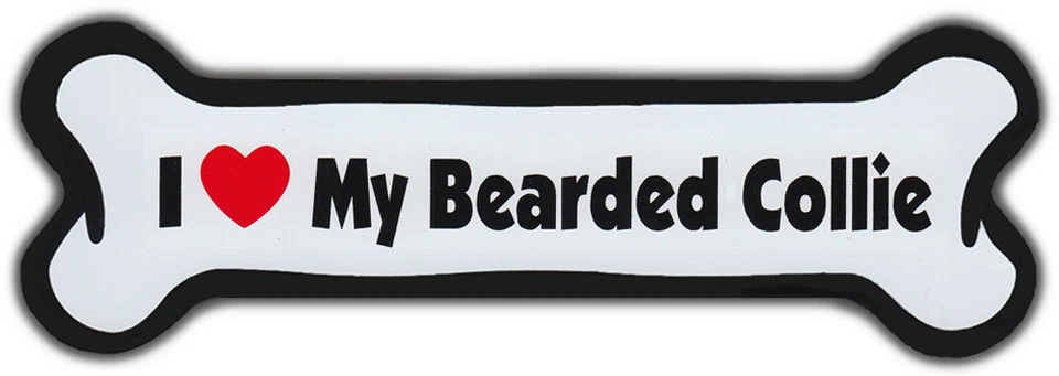 Магнит на собачью кость: я ЛЮБЛЮ СВОЕГО БОРОДАТОГО КОЛЛИ | Собаки собачий щенок | Автомобиль - Изображение 1 из 1