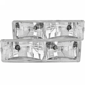 ANZO For GMC V3500/R3500 1988 1989 1990 1991 Crystal Headlights | Chrome - Picture 1 of 4