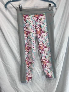 Matilda Jane 435 Girls Gray Floral Wide Waistband Stretch  Leggings 14 - Picture 1 of 5