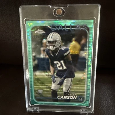 🔥🔥 2024 Topps Chrome Light Blue RC Caelen Carson# 3/199 Clean Card 🔥🔥 - Image 1 of 4