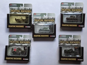 Lot Of 5 Corgi Fighting Machines Willy's MB Ambulance Tanks & Track Carrier - Picture 1 of 11