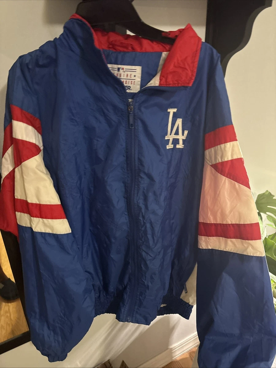☕Dodgers Vintage Starter ナイロンジャケット VINTAGE LA DODGERS BLUE SATIN STARTER BOMBER JACKET Mens LARGE