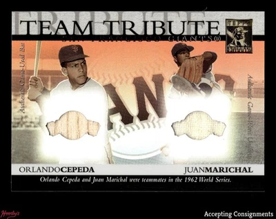 2003 Topps Team Tribute Orlando Cepeda Juan Marichal camiseta usada juego bate/275 Foto 1 de 2
