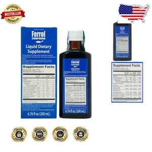 Integratore di ferro liquido agrumi 6,5 oz vitamine essenziali alimentari sali minerali - Foto 1 di 4