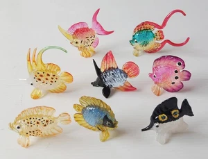 Hand Blown Glass Fish Figurine Ocean Animal Art Miniature Decor Collectible #6-2 - Picture 1 of 18