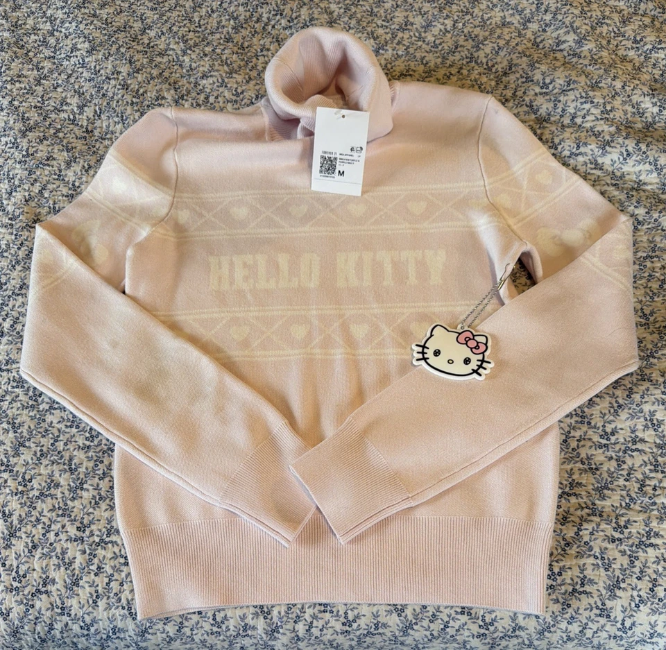 Suéter Hello Kitty And Friends FOREVER 21 Rosa Cuello Tortuga Talla Med Nuevo Foto 1 de 4