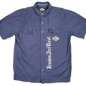 HARLEY DAVIDSON FREEDOM AIN'T QUIET BUTTON-UP WORK SHIRT Gr. M USA Vintage Y2K - Bild 1 von 9
