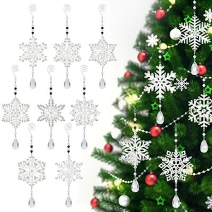8 Pcs Snowflakes Diamond Ornaments Winter Wind Chimes Hanging Diamond Art Kits D - Picture 1 of 6