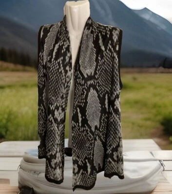 Cárdigan Art and Soul Mujer Talla S Frente Abierto Sin Mangas Estampado Serpiente EE. UU. Foto 1 de 4