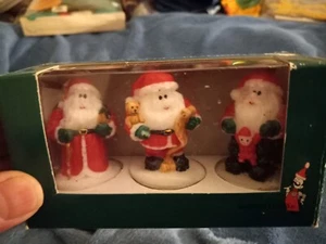 3 Pc. Novelty Tealights Santa Ho Ho Ho !! Regent Corp. Vintage? - Picture 1 of 2