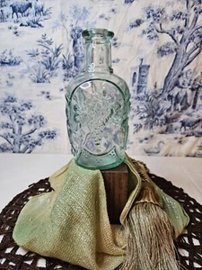 Vintage Libbey Canada Green Glass Bottle Fruit Embossed 7.75" Tall 1980's - Picture 1 of 10