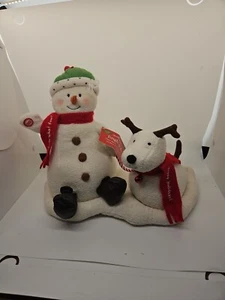 2004 Hallmark Jingle Pals Snowman & Dog Animated Musical Plush Works Great! - Picture 1 of 5