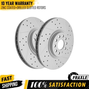 Front Drilled Disc Brake Rotors for Volkswagen VW Atlas Cross Sport 2018-2024 - Picture 1 of 5