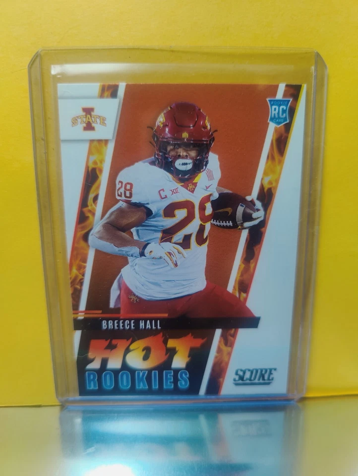 2022 Score Football Hot Rookies #5 Breece Hall - Iowa State Cyclones - Image 1 of 2