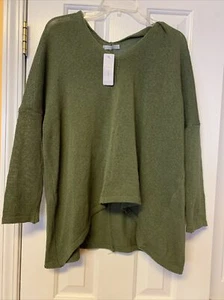 NWT Pookie & Sebastian Women Olive Green Pullover Sweater One Size Italy - Picture 1 of 10