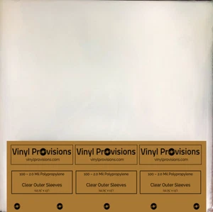 100 Outer Record Sleeves (2.0 mil) Clear Polypropylene 12 3/4" X 13" - Picture 1 of 4