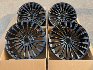 20" Rims Fit Mercedes Benz C43 AMG Wheels 2024 C-Class 5x112 Black 20x8.5 RARE - Picture 1 of 9