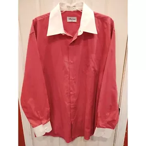 Berlioni Italy Mens Dress Shirt Pink 17-171/2 34/35 Long Sleeve Button Up - Picture 1 of 7