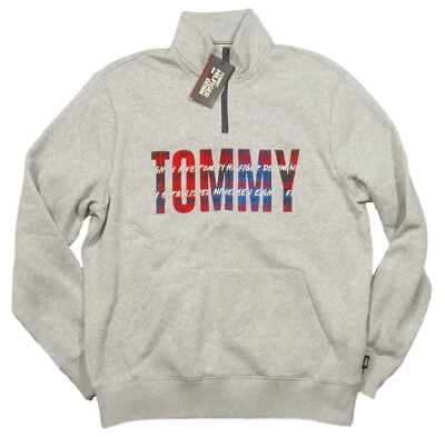 NWOT Tommy Hilfiger Denim Men's Metal Grey Heather Phil 1/4 Zip Pullover Sweater - image 1 of 3