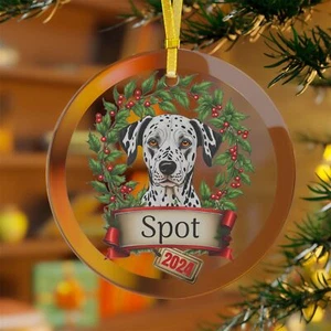 Custom Holiday Pet Dog Glass Ornament - Dalmatian - Picture 1 of 5
