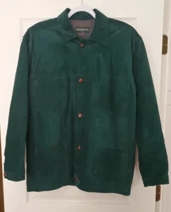 VTG 90s Bushwhacker Women's Suede Jacket M Forest Green Quilted Lining NWT - Picture 1 of 8